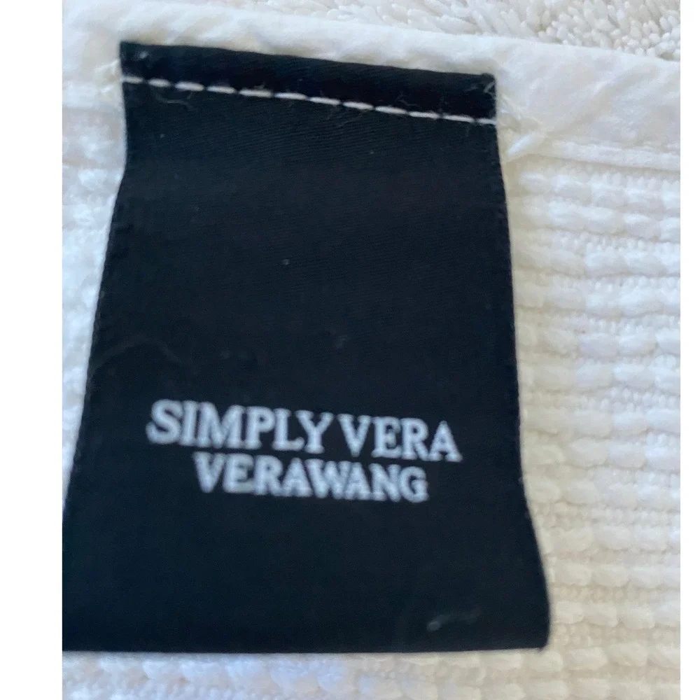 Simply Vera Vera Wang White Shaggy Bath Runner Rug 20x60 Solid Plush Latex Back